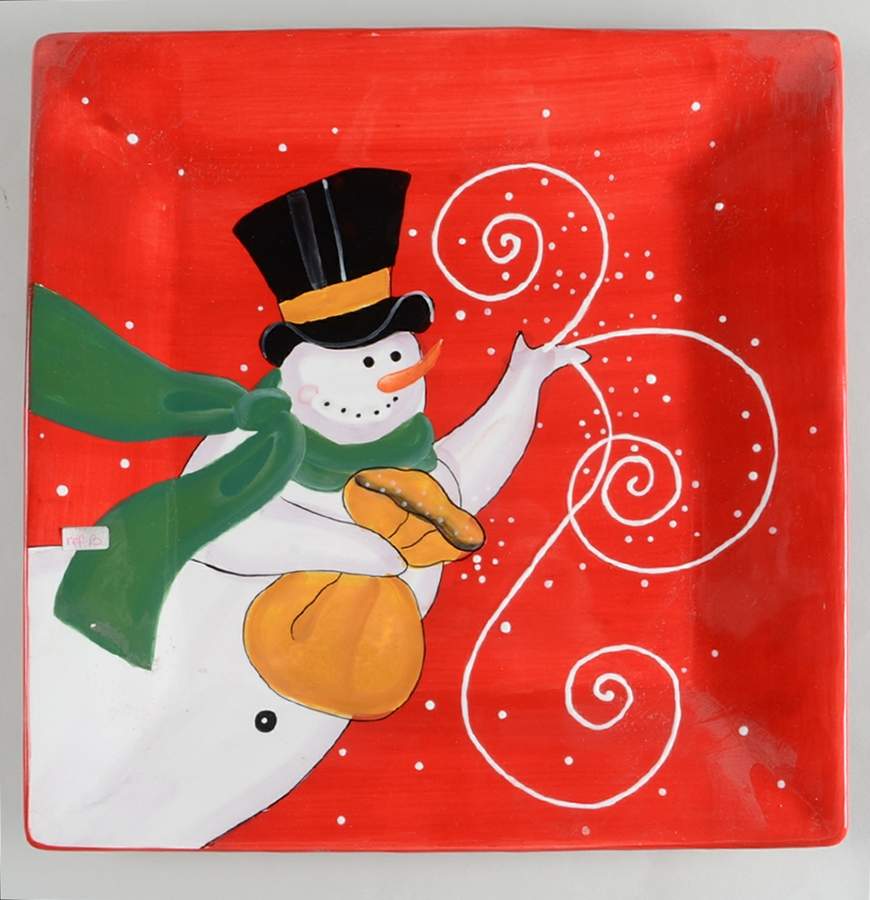 Snowmaker 13" Square Serving Platter by Certified International-1