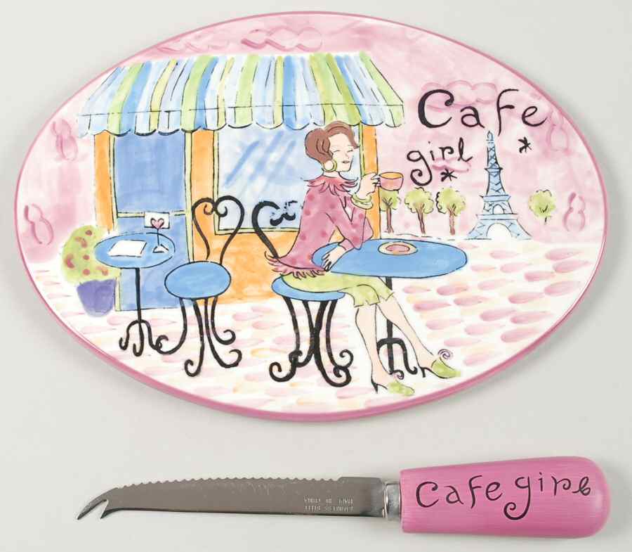 Girlfriends 2 Piece Cheese Dish and Knife Set by Certified International-1