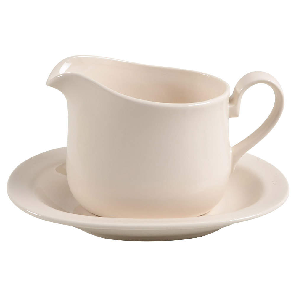 Sandstone (Corelle) Gravy Boat & Underplate by Corning Corelle-1