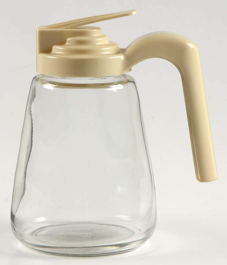 Sandstone (Corelle) Glassware Syrup with Plastic Lid by Corning Corelle-1