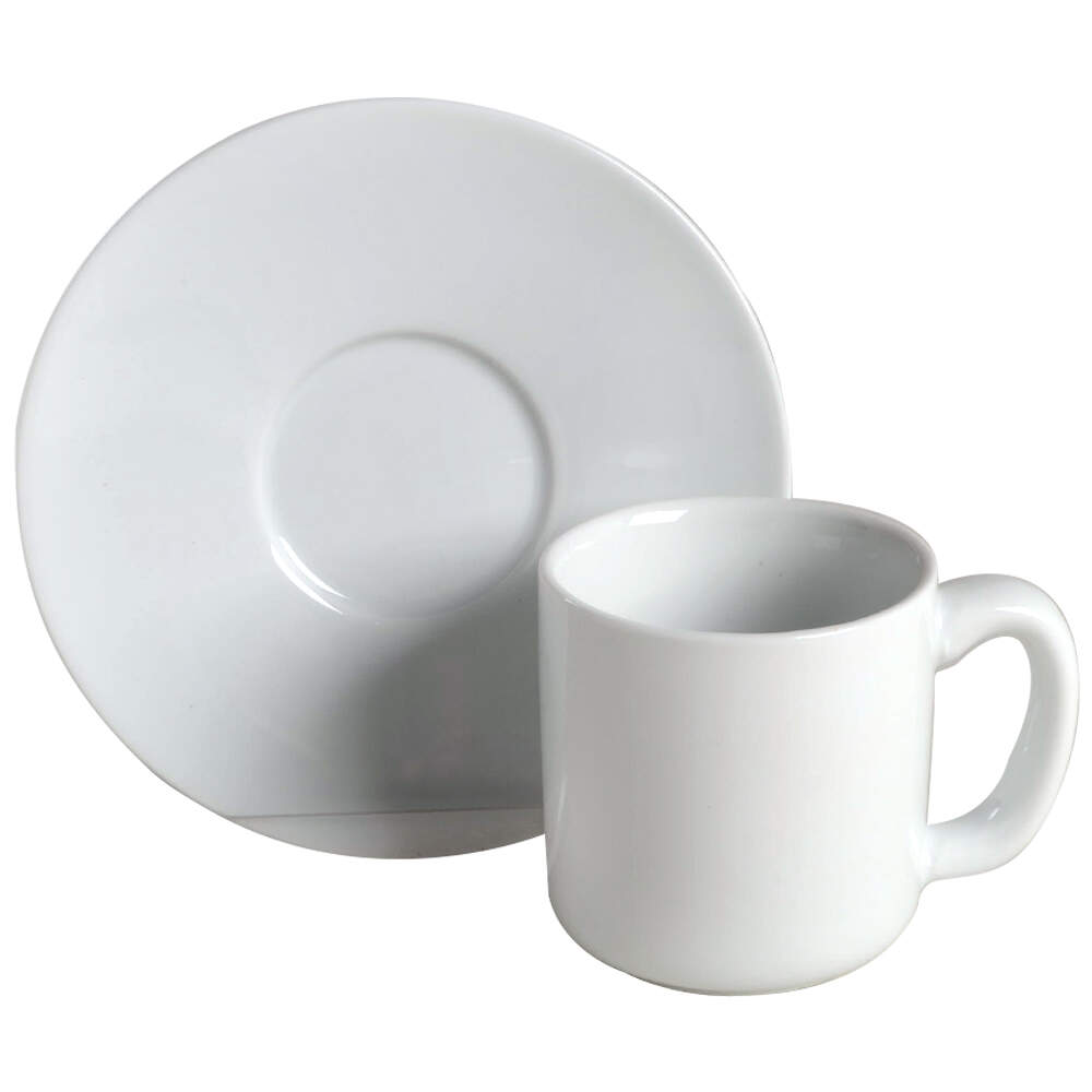 Whiteware Basics (Smooth) Espresso Cup and Saucer Set by The Cellar (China)-1