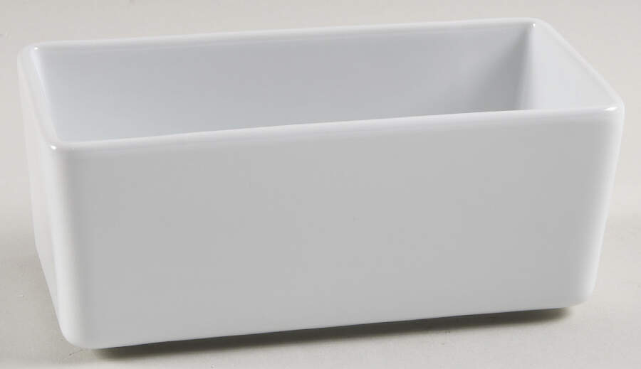 Whiteware Basics (Smooth) 1/4 Lb Butter Dish No Wood Lid by The Cellar (China)-1