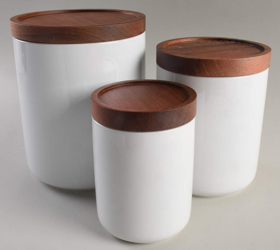 Whiteware Basics (Smooth) (3 Piece) Canister Set by The Cellar (China)-1