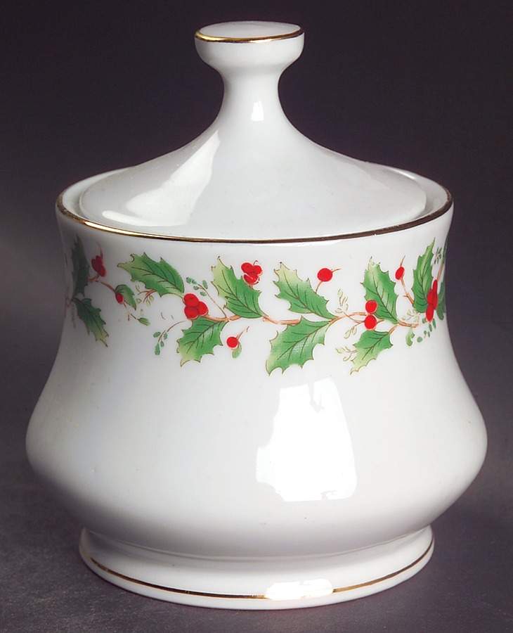 Noel (Black Lettering Backstamp) Sugar Bowl & Lid by China Pearl-1