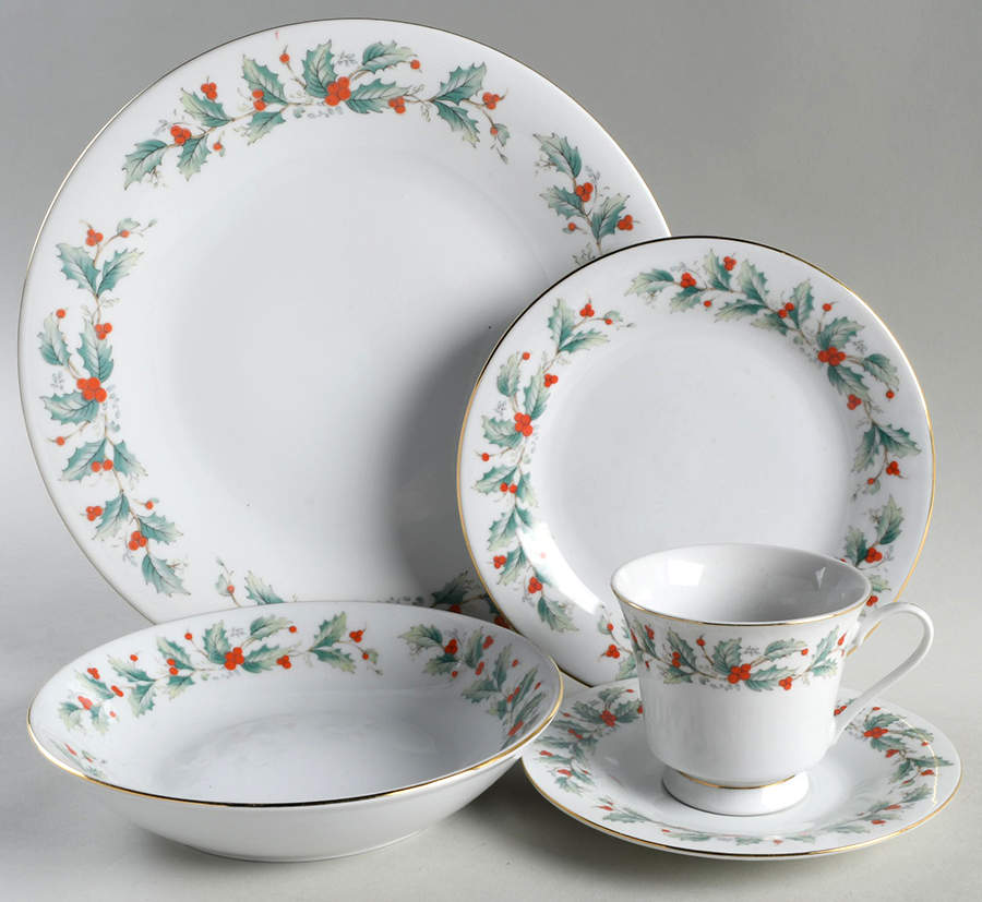 Noel (Black Lettering Backstamp) 5 Piece Place Setting by China Pearl-1