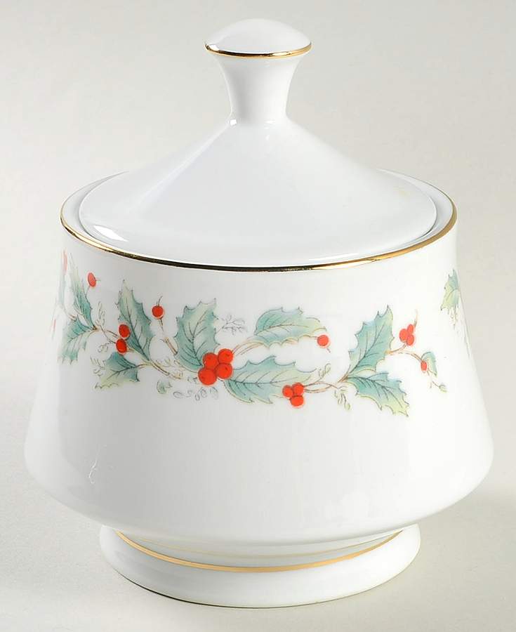 Noel (Black Lettering Backstamp) Sugar Bowl & Lid by China Pearl-1