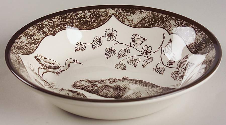 African Inspirations Sepia and Cream Soup/Cereal Bowl by Lynn Chase-1