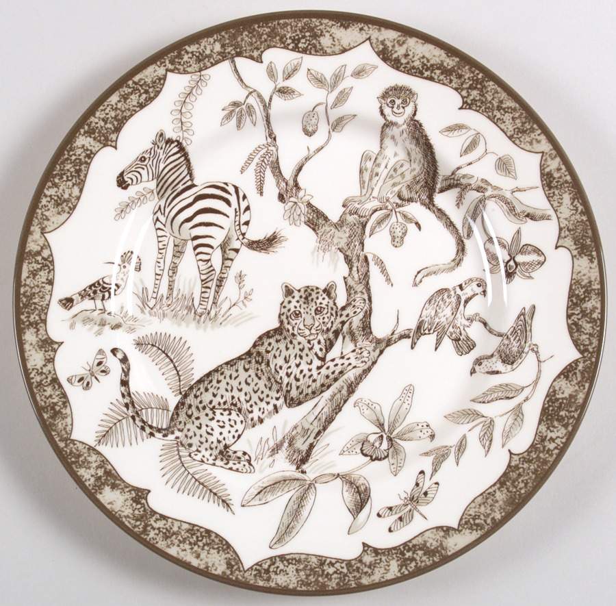 African Inspirations Sepia and Cream Dinner Plate by Lynn Chase-1