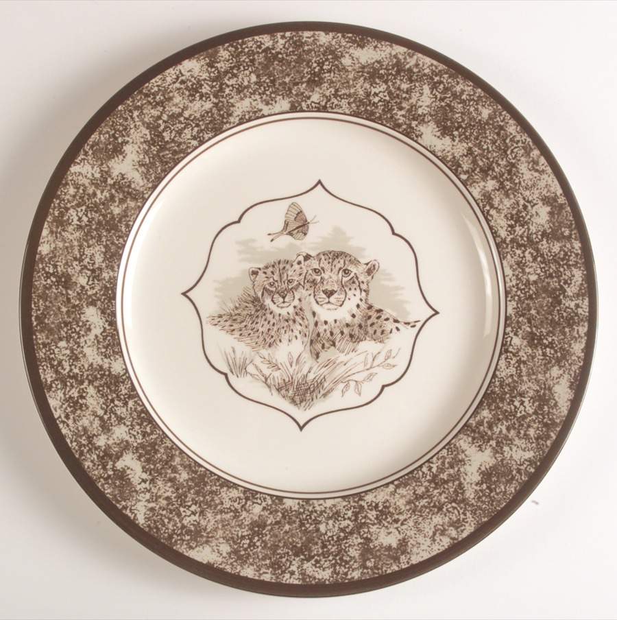 African Inspirations Sepia and Cream 12" Chop Plate (Round Platter) by Lynn Chase-1