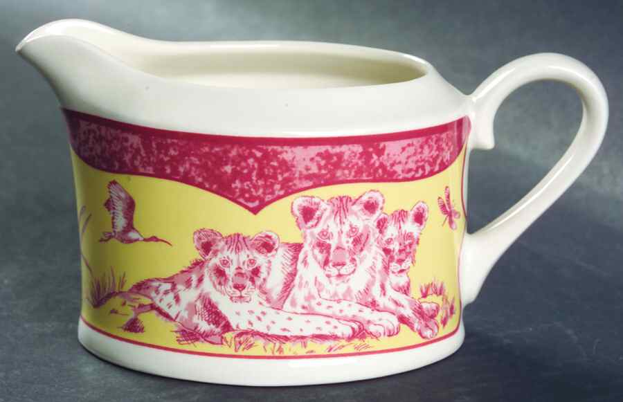 African Inspirations Cranberry and Yellow Creamer by Lynn Chase-1