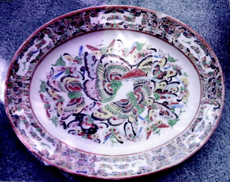 Thousand Butterflies 12" Oval Serving Platter by China (Made in China)-1