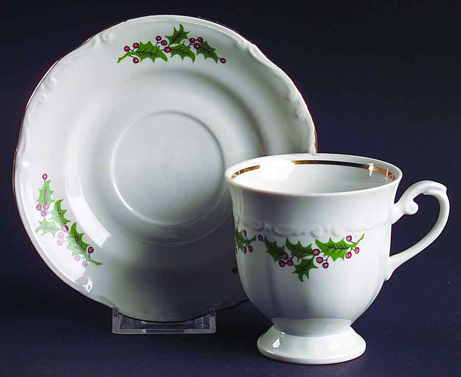 CHZ22 Footed Cup & Saucer Set by Chodziez-Poland-1