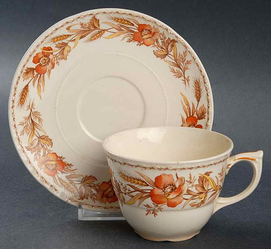 CRO254 Flat Cup & Saucer Set by Crooksville-1