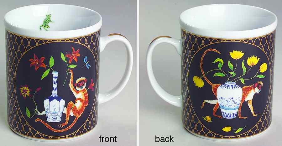 Monkey Garden Mug (2 Motifs on 1 Mug) by Lynn Chase-1