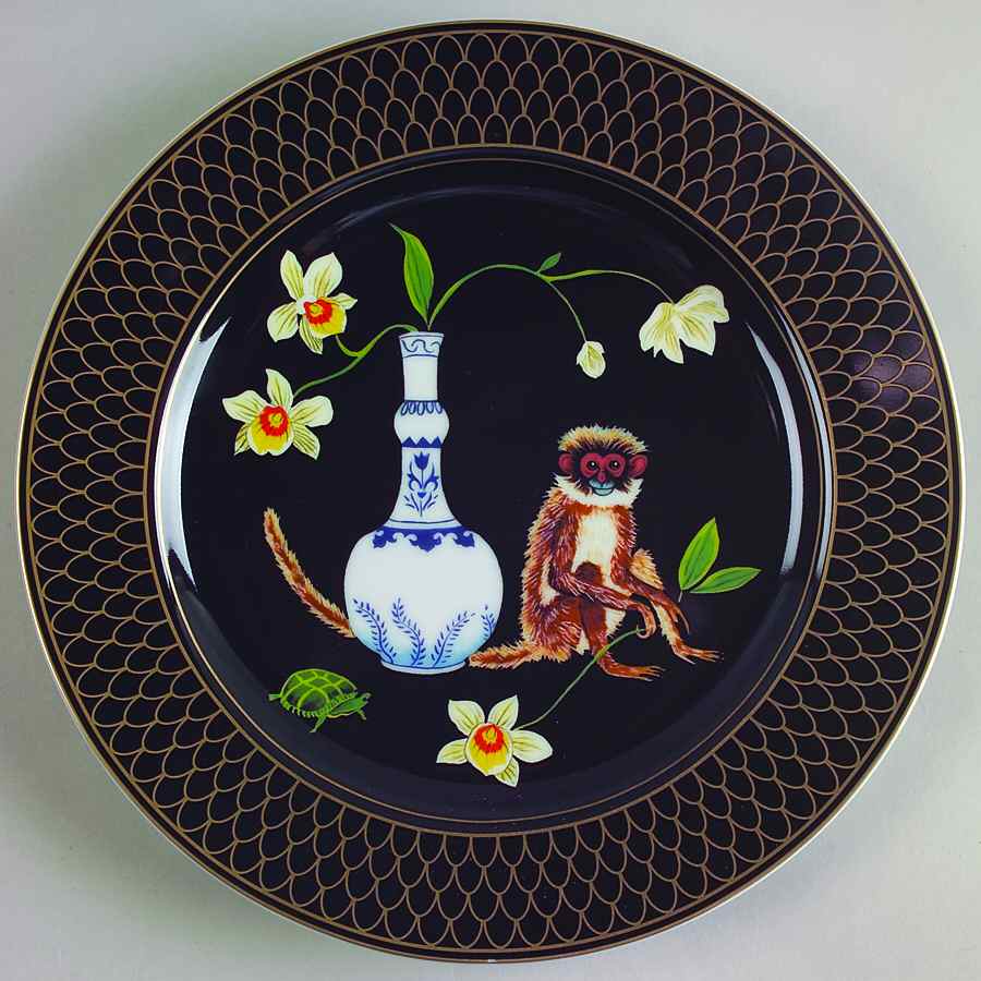 Monkey Garden Salad/Dessert Plate by Lynn Chase-1
