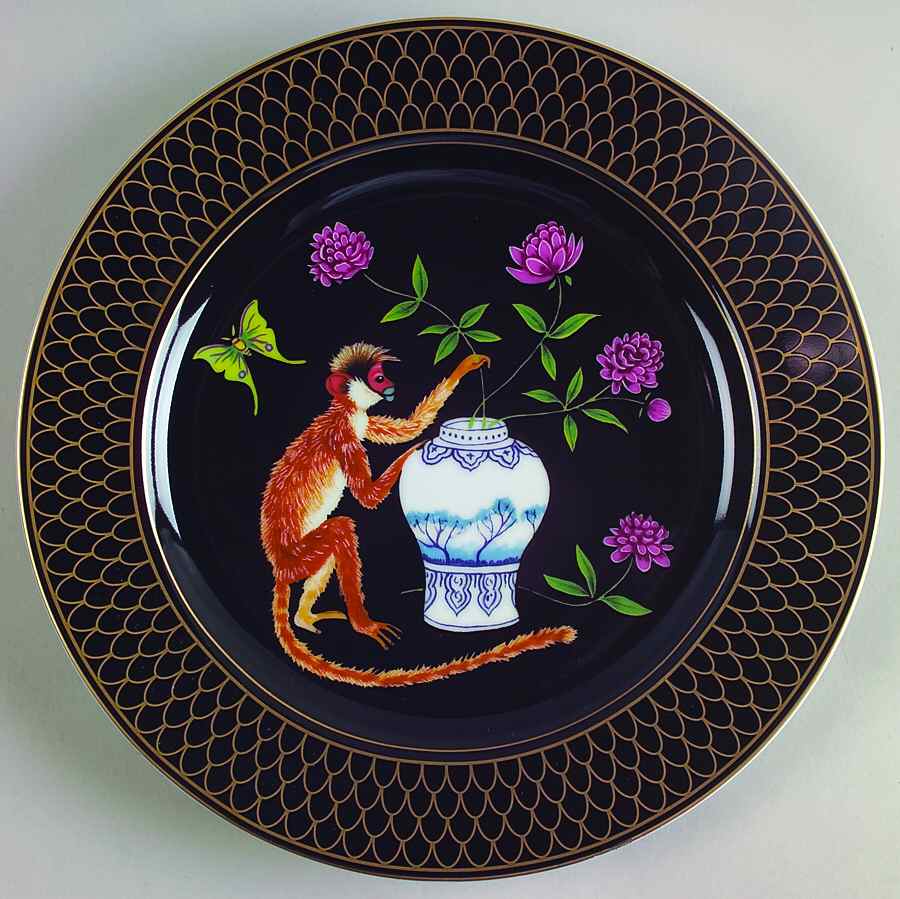 Monkey Garden Salad/Dessert Plate by Lynn Chase-1