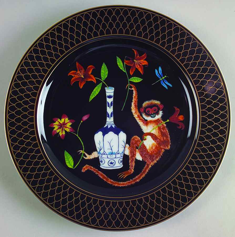 Monkey Garden Salad/Dessert Plate by Lynn Chase-1