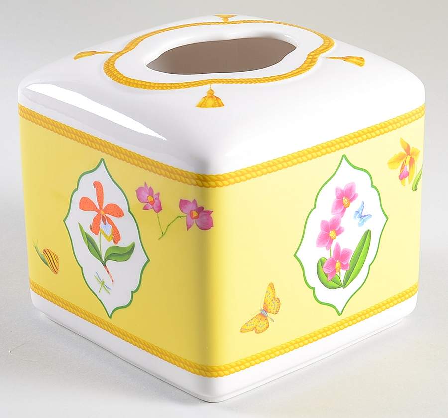 Orchids Square Tissue Box Cover by Lynn Chase-1