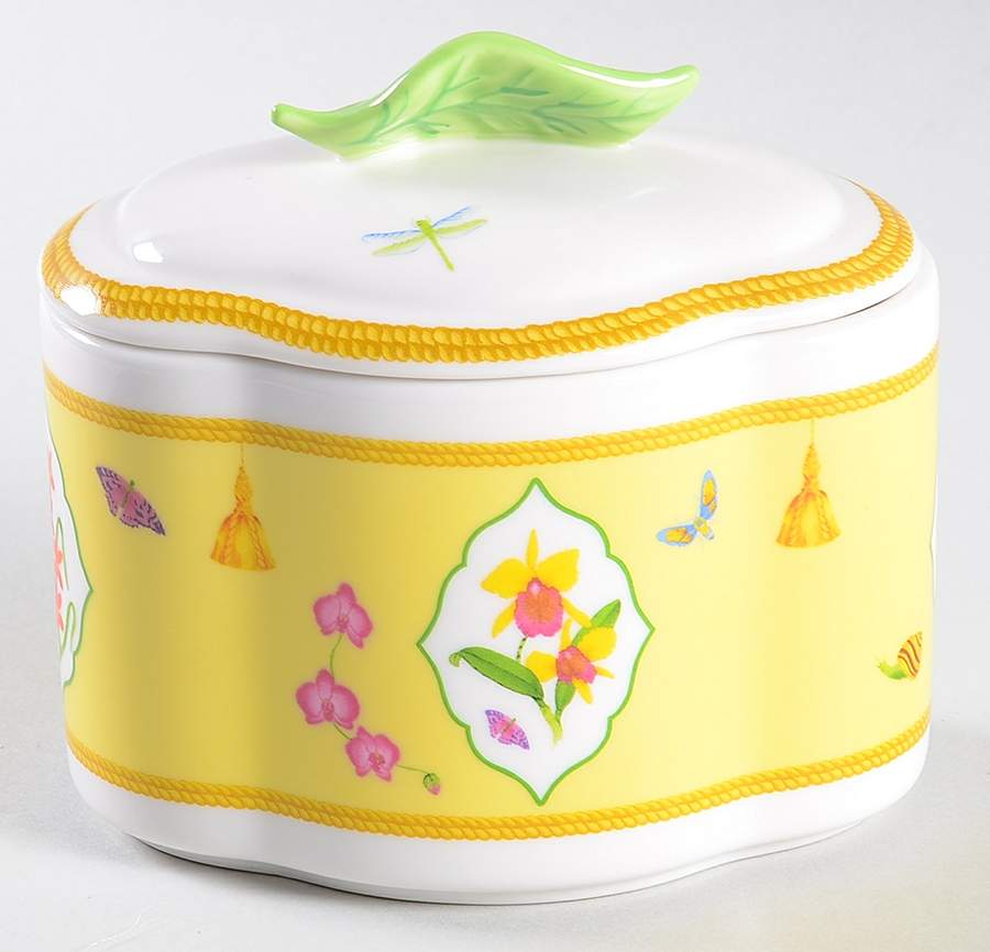Orchids Storage Jar & Lid by Lynn Chase-1