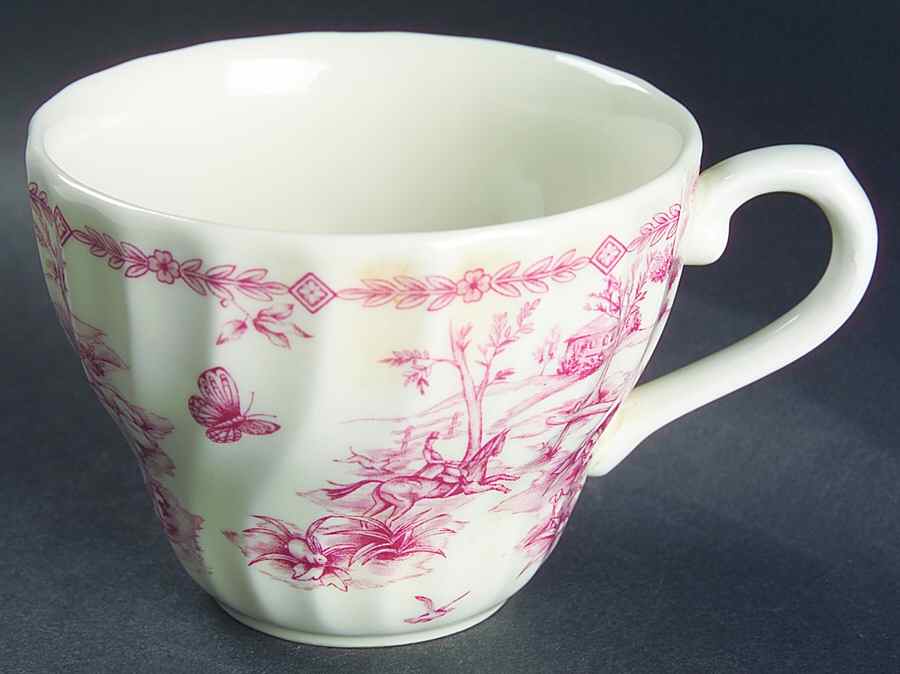 Toile Pink (Scalloped) Flat Cup by Churchill-1