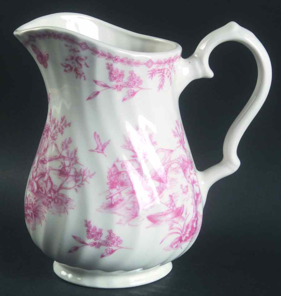 Toile Pink (Scalloped) 26 Oz Milk Jug by Churchill-1