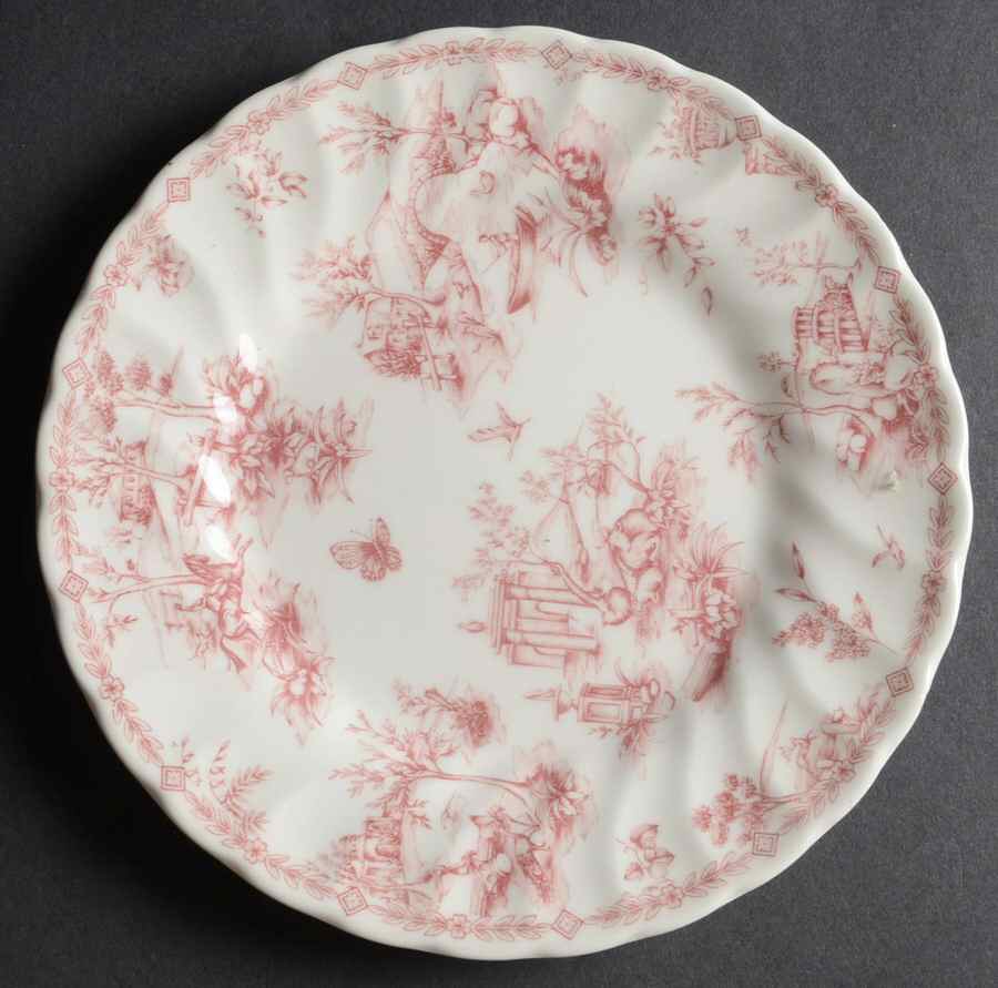 Toile Pink (Scalloped) Bread & Butter Plate by Churchill-1