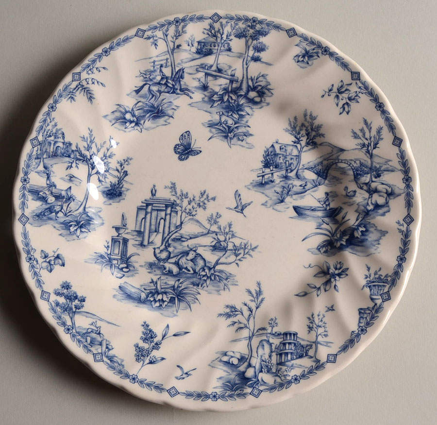 Toile Blue (Scalloped) Salad/Dessert Plate by Churchill-1