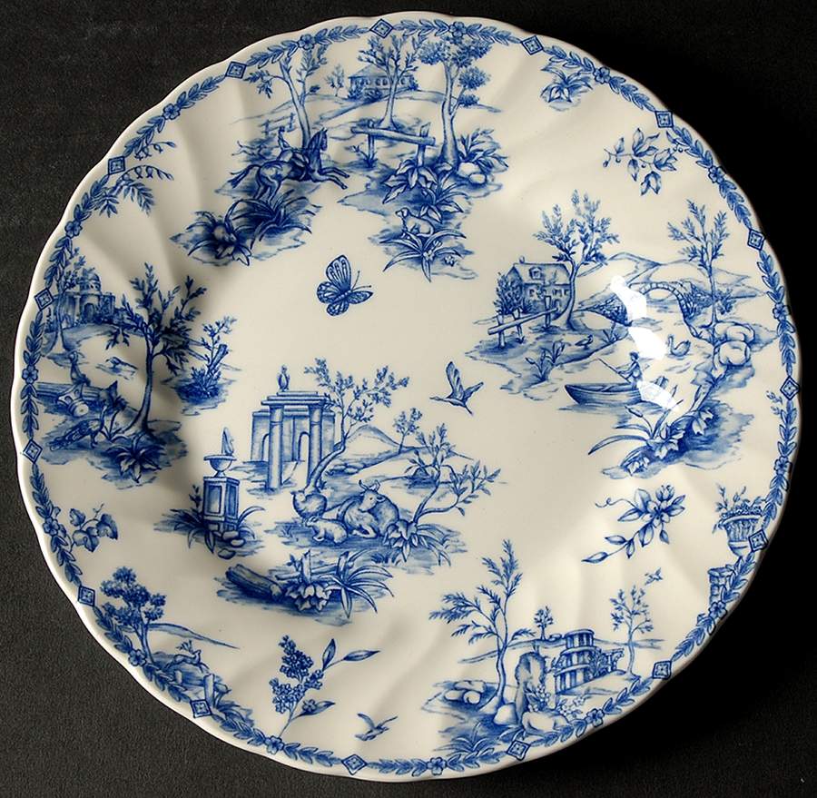 Toile Blue (Scalloped) Salad/Dessert Plate by Churchill-1