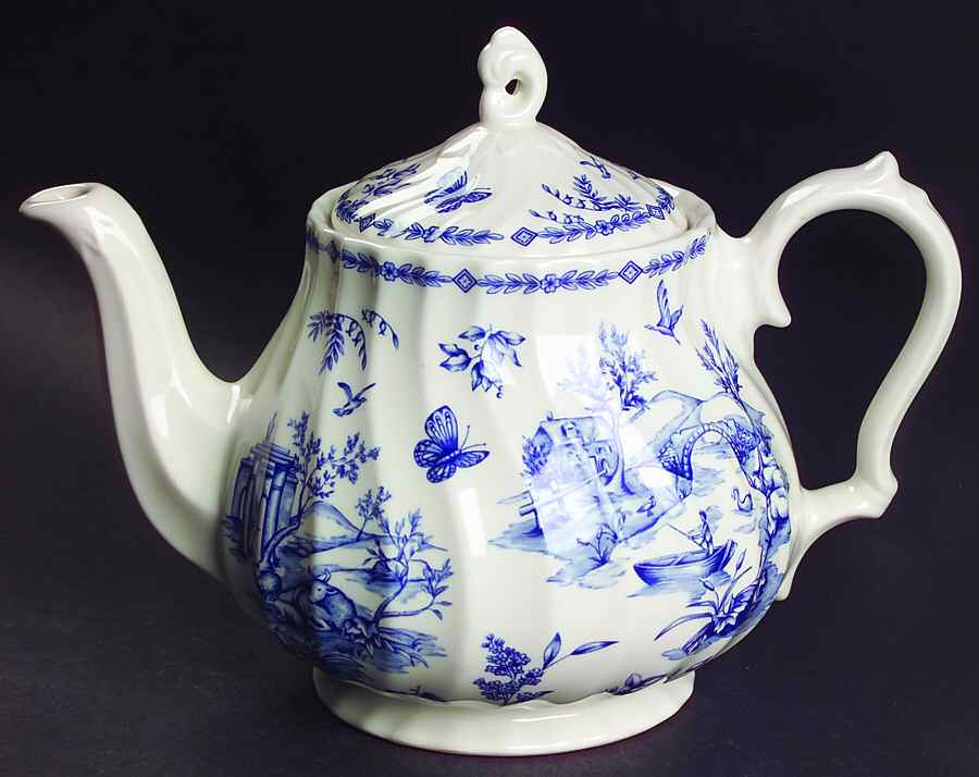 Toile Blue (Scalloped) Teapot & Lid by Churchill-1