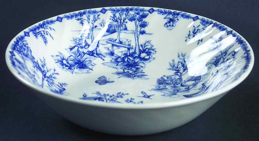 Toile Blue (Scalloped) Soup/Cereal Bowl by Churchill-1
