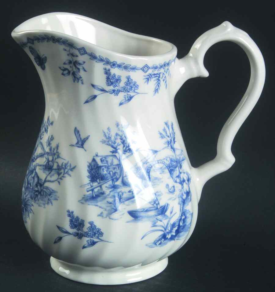 Toile Blue (Scalloped) 26 Oz Milk Jug by Churchill-1