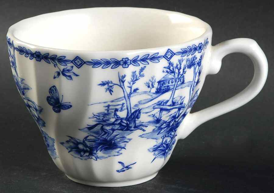Toile Blue (Scalloped) Flat Cup by Churchill-1