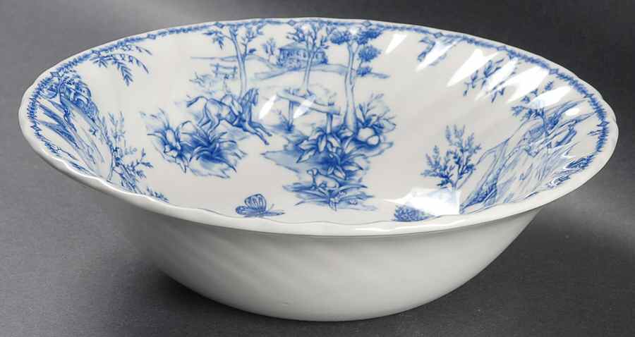 Toile Blue (Scalloped) 9" Round Vegetable Bowl by Churchill-1