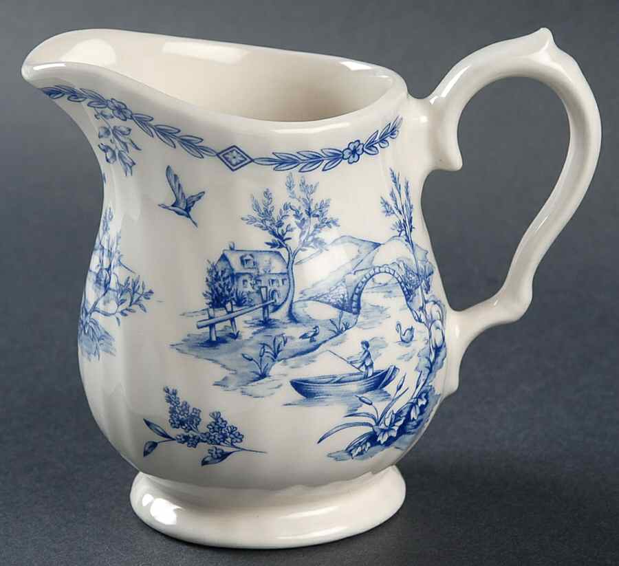Toile Blue (Scalloped) Creamer by Churchill-1