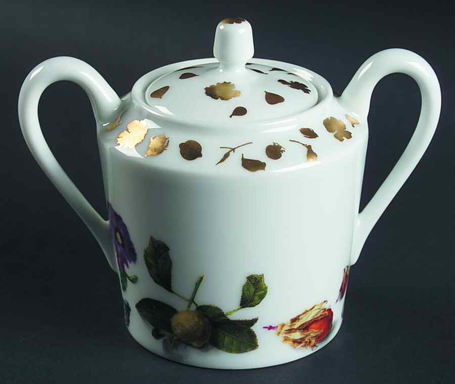 Mediterranean Gold Sugar Bowl & Lid by Charles Field Haviland-1