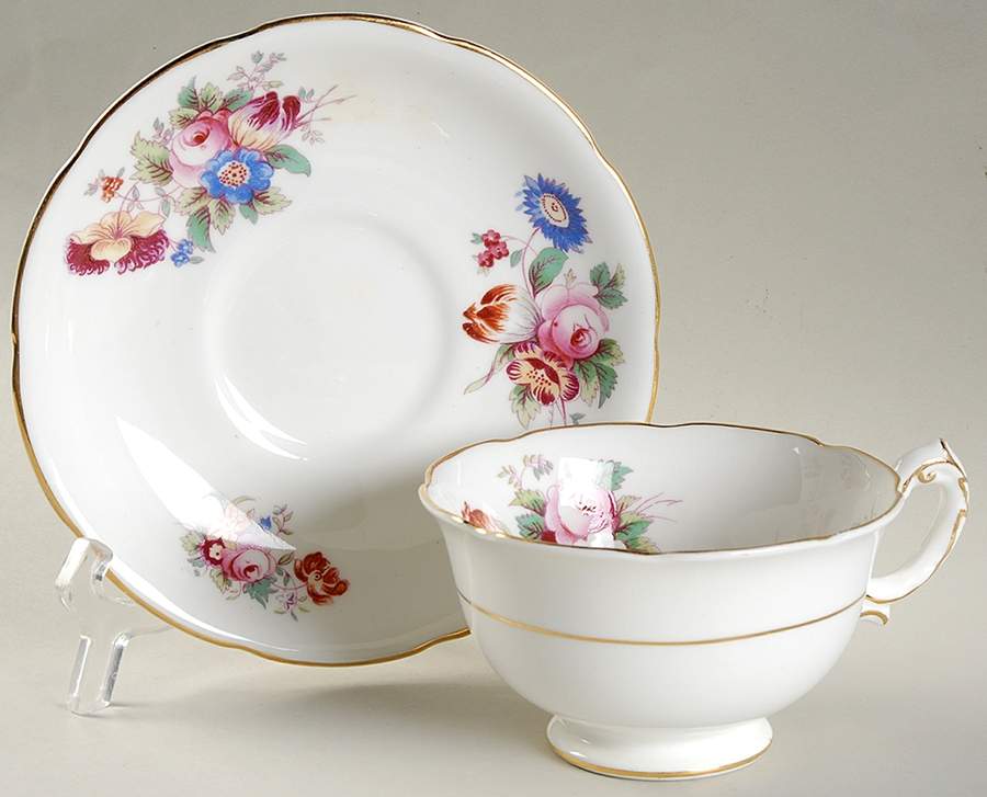 R703 Footed Cup & Saucer Set by Coalport-1