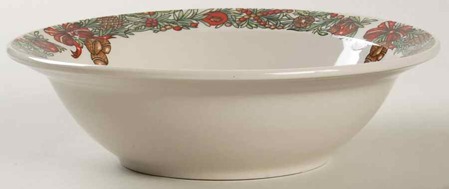 Holiday Wreath Rim Cereal Bowl by The Cellar (China)-1