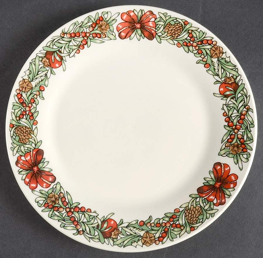 Holiday Wreath Salad Plate by The Cellar (China)-1