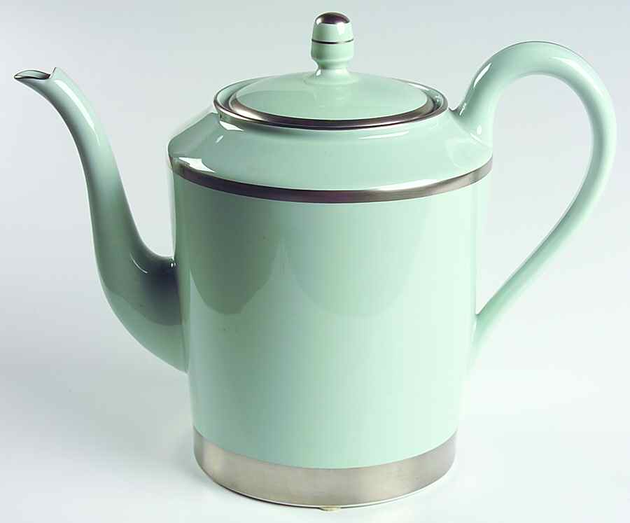 William Celadon Coffee Pot & Lid by Charles Field Haviland-1