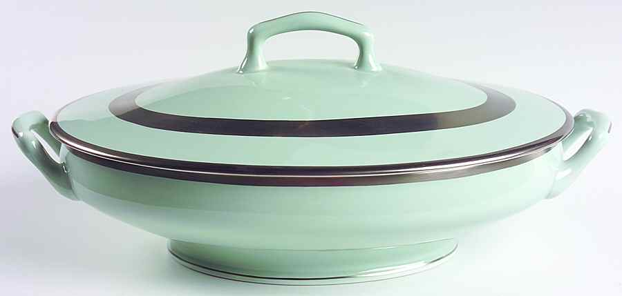 William Celadon Oval Covered Vegetable by Charles Field Haviland-1