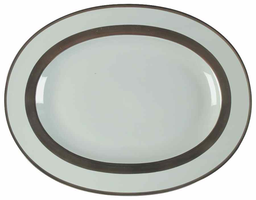 William Celadon 14" Oval Serving Platter by Charles Field Haviland-1