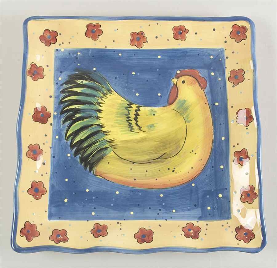 Country Collage 13" Square Serving Platter by Certified International-1