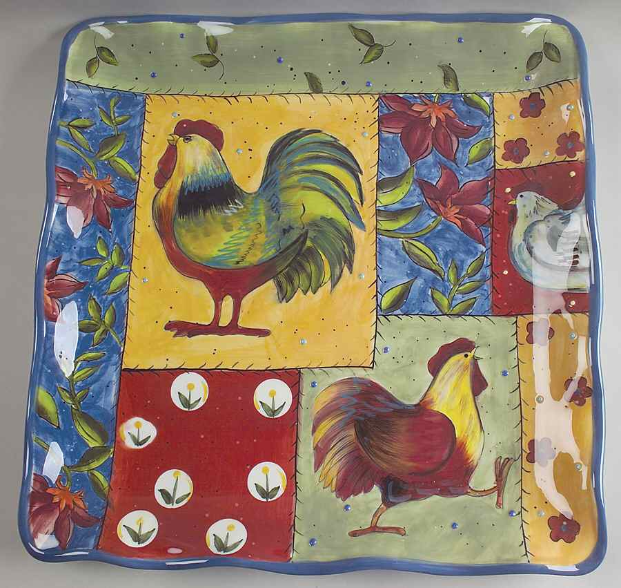 Country Collage 16" Square Serving Platter by Certified International-1