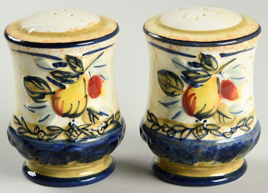 Tuscan Fruit Blue Salt & Pepper Set by Certified International-1