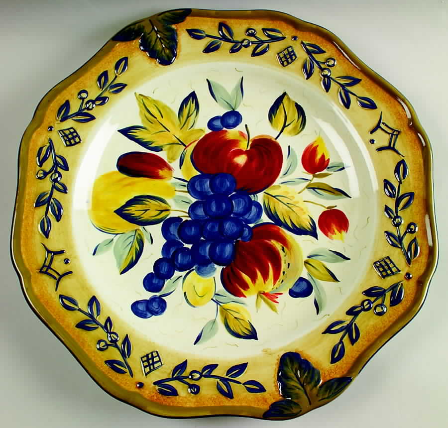 Tuscan Fruit Blue 16" Chop Plate (Round Platter) by Certified International-1
