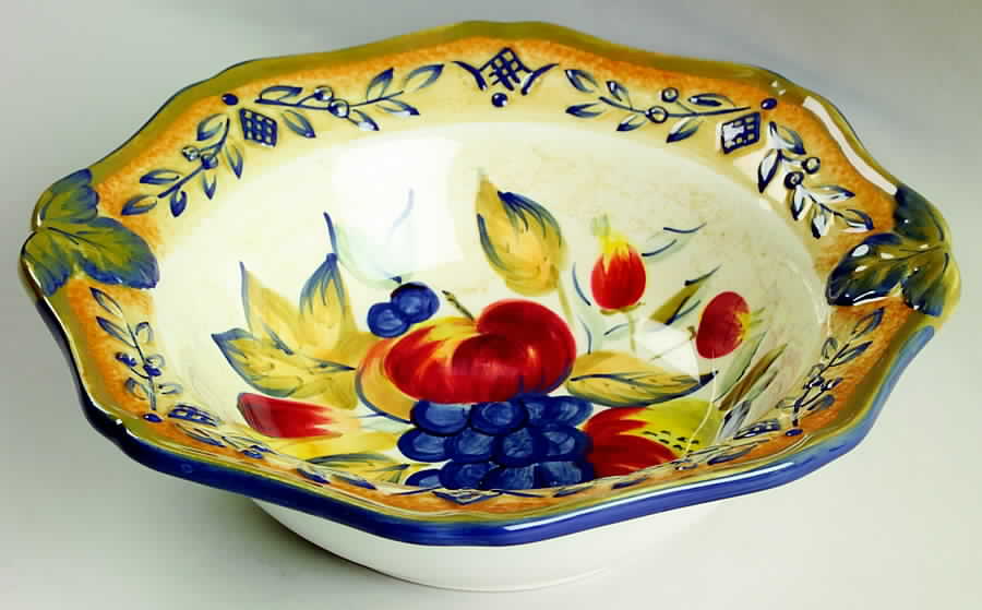 Tuscan Fruit Blue 10" Round Vegetable Bowl by Certified International-1