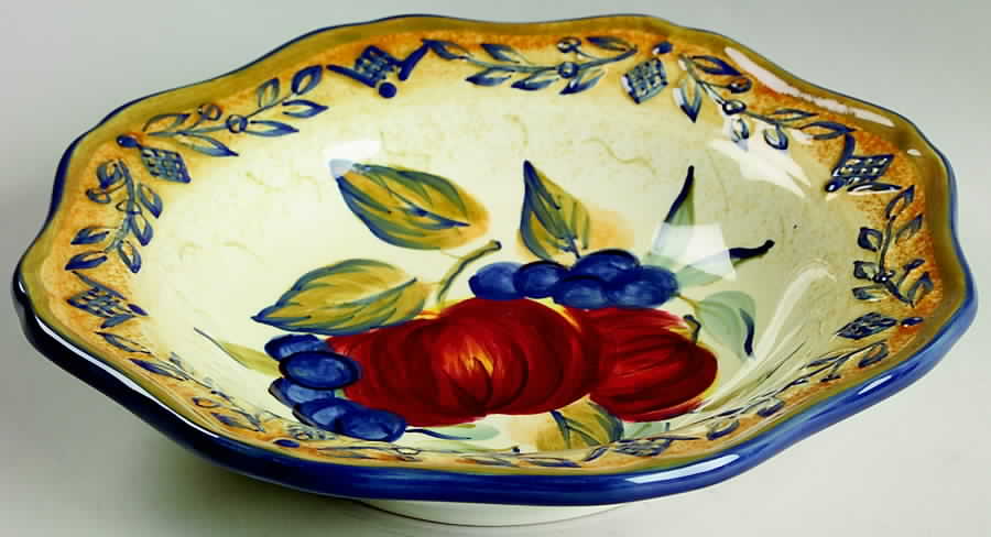 Tuscan Fruit Blue 9" Soup/Pasta Bowl by Certified International-1
