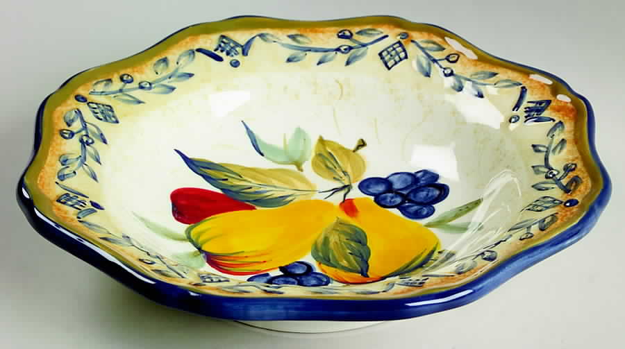 Tuscan Fruit Blue 9" Soup/Pasta Bowl by Certified International-1