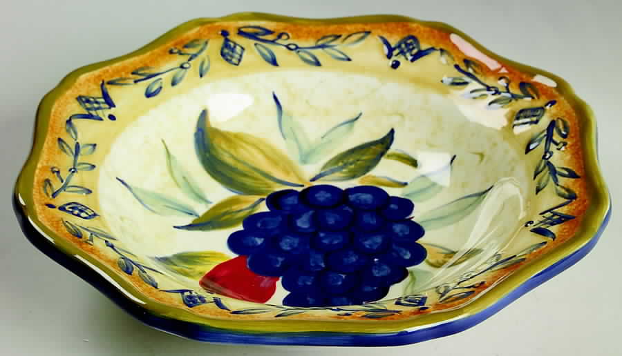 Tuscan Fruit Blue 9" Soup/Pasta Bowl by Certified International-1