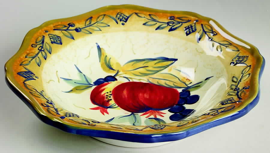 Tuscan Fruit Blue 9" Soup/Pasta Bowl by Certified International-1